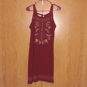 Maroon embroidered Dress